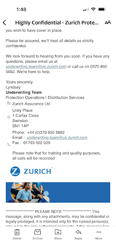 Zurich Insurance — Customer photo