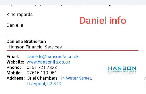 Hanson Financial Services — Customer photo